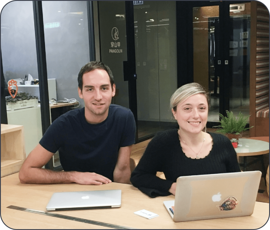 Vadim and Giorgia at Holdex's Hong Kong office